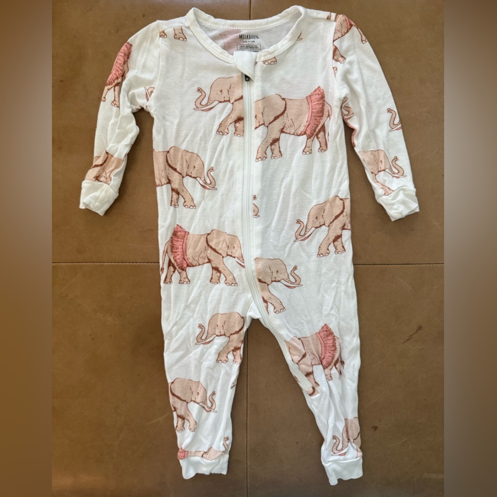 Milkbarn Elephant Coverall 9-12M